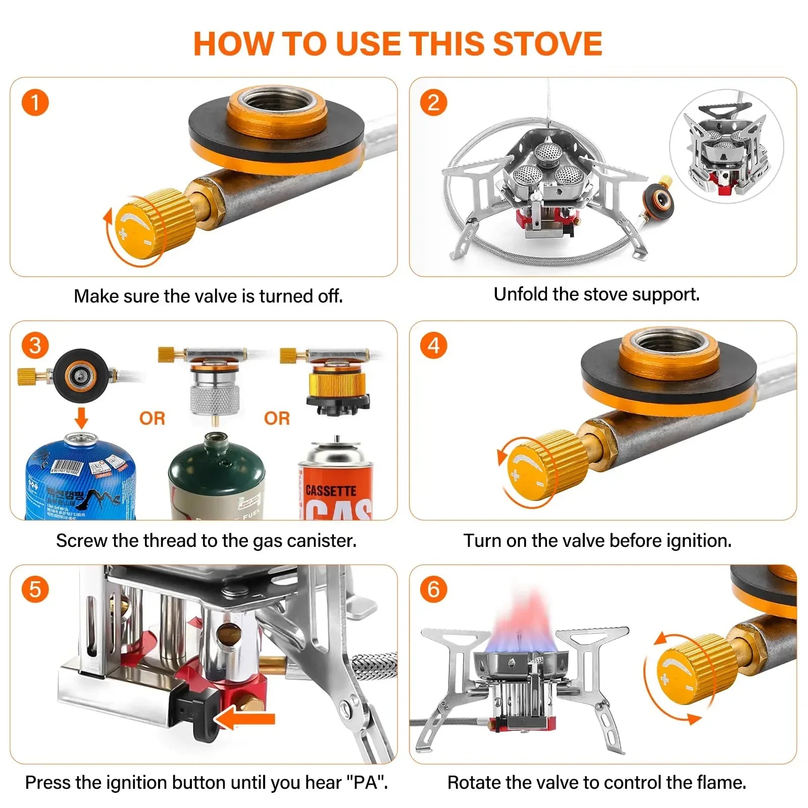 Triple-Burner Camping Stove