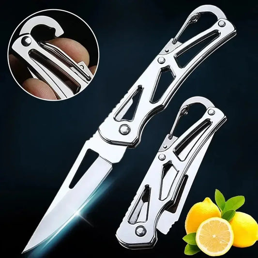 Folding Fruit Knife, Stainless Steel Outdoor Knife with Non-slip Handle for Kitchen Accessories Pocket Knife Cuchillo de pesca