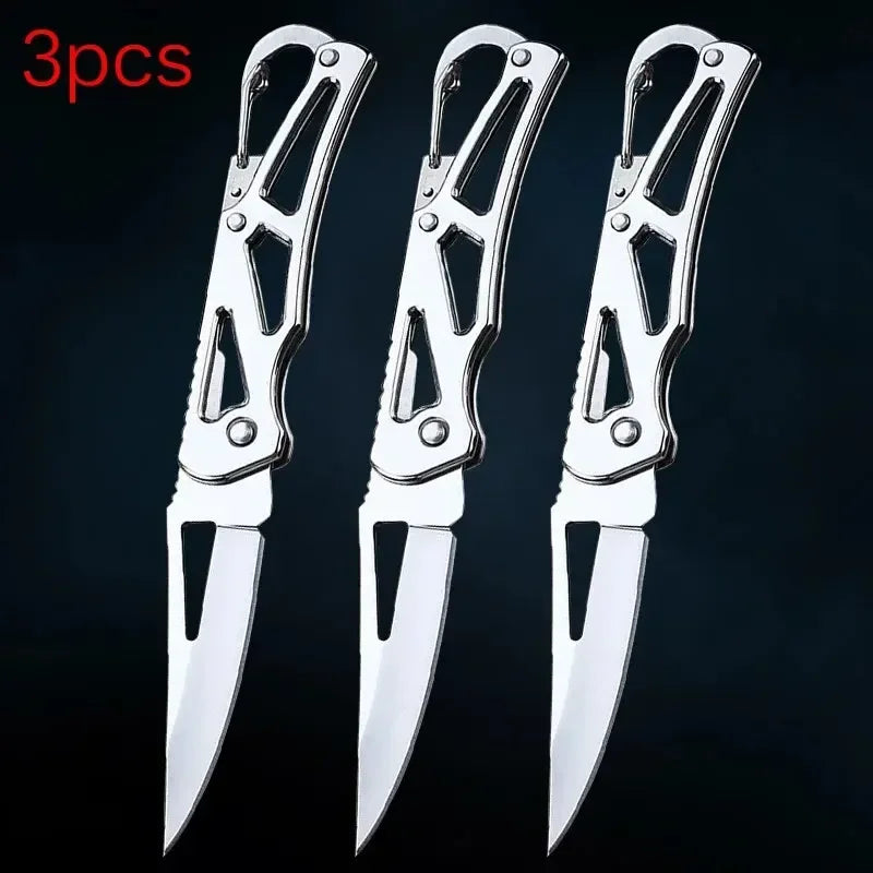 Folding Fruit Knife, Stainless Steel Outdoor Knife with Non-slip Handle for Kitchen Accessories Pocket Knife Cuchillo de pesca